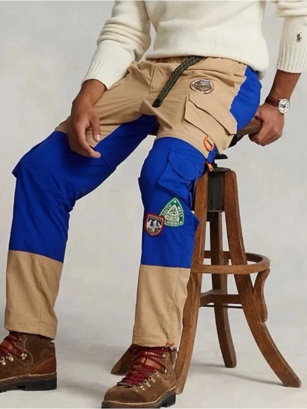 POLO RALPH LAUREN CONVERTIBLE WATER-RESISTANT WINDBREAKER PANTS TO SHORTS LARGE